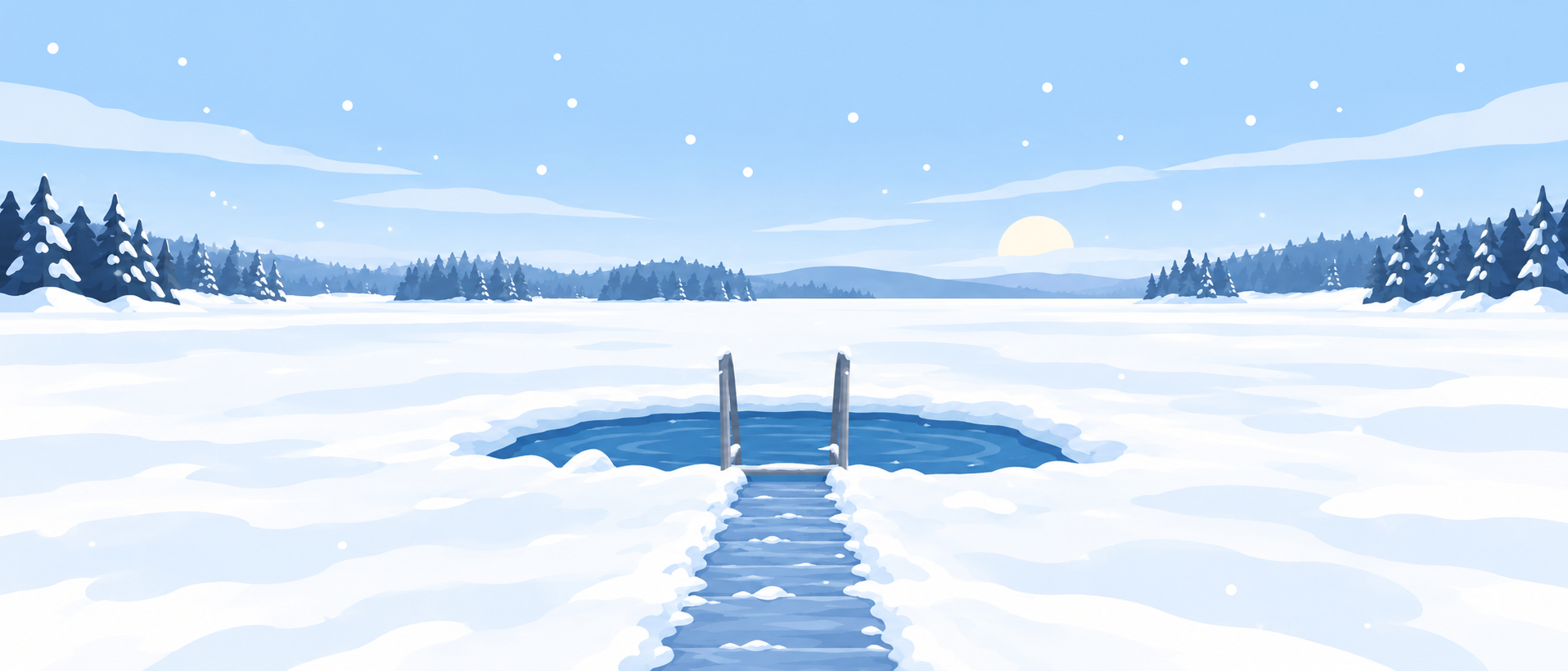 Illustration of winter swimming